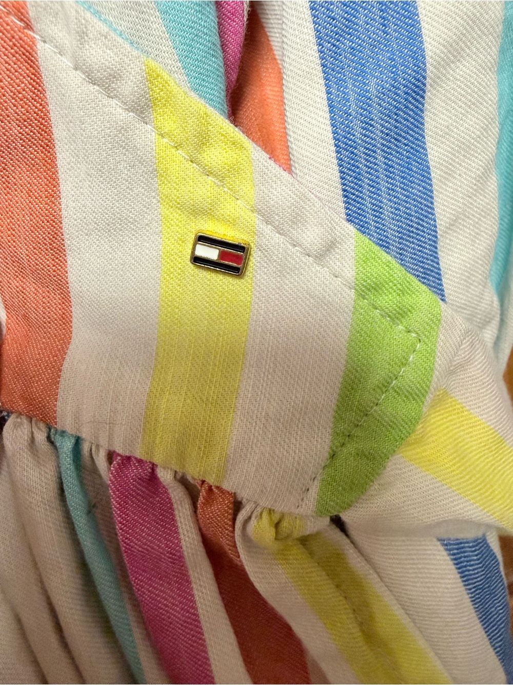 Tommy Hilfiger Striped Pastel Wrap Dress - Picture 3 of 5